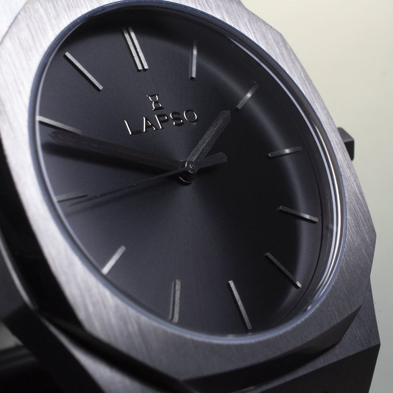 Reloj gun color con 3 manecillas gun color y dial negro
