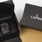 Reloj gun color con 2 manecillas y dial gun color con fecha