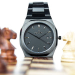 Reloj gun color con 3 manecillas y dial gun color con fecha