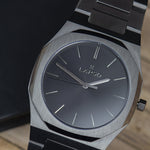 Reloj gun color con 3 manecillas gun color y dial negro