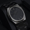Reloj gun color con 3 manecillas gun color y dial negro