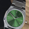 Reloj plateado con 3 manecillas y dial verde - Edición Limitada