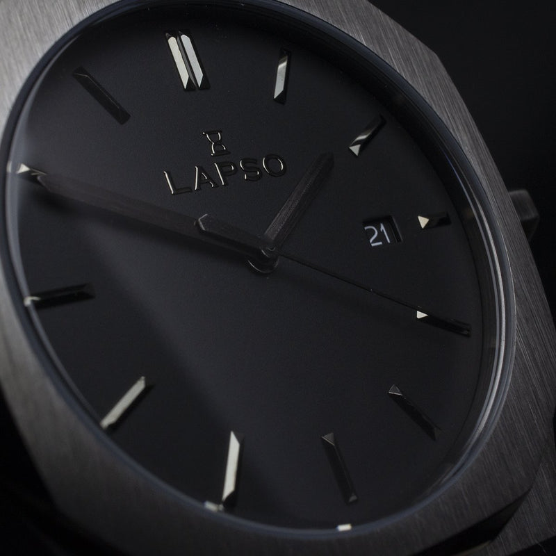 Reloj gun color con 3 manecillas y dial gun color con fecha