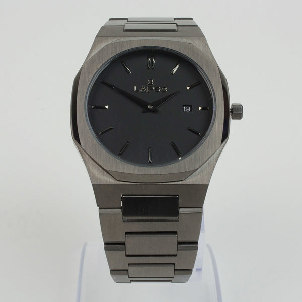 Reloj gun color con 2 manecillas y dial gun color con fecha