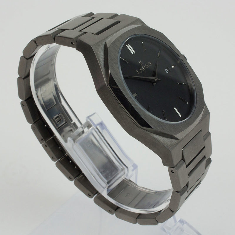Reloj gun color con 2 manecillas y dial gun color con fecha