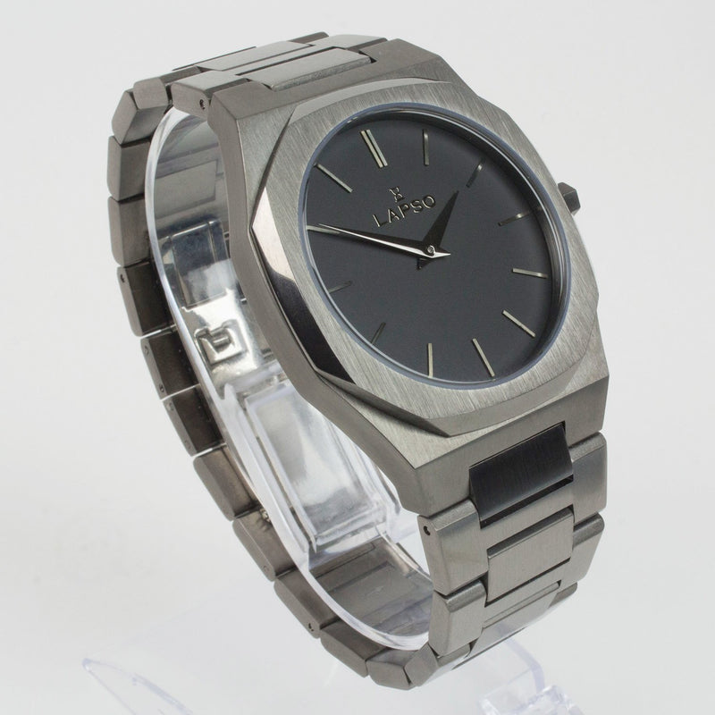 Reloj gun color de 2 manecillas y dial gun color