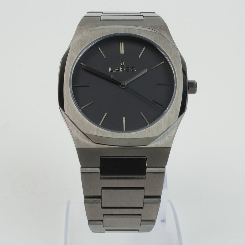 Reloj gun color con 3 manecillas gun color y dial negro