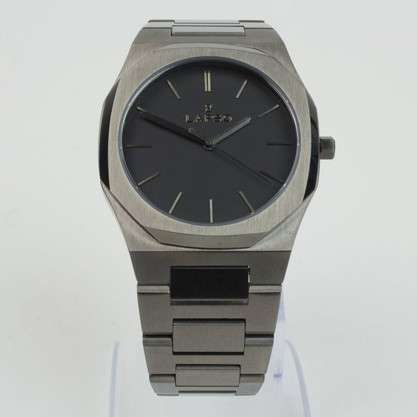 Reloj gun color con 3 manecillas gun color y dial negro