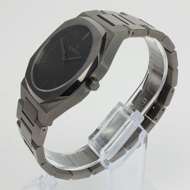 Reloj gun color con 3 manecillas gun color y dial negro