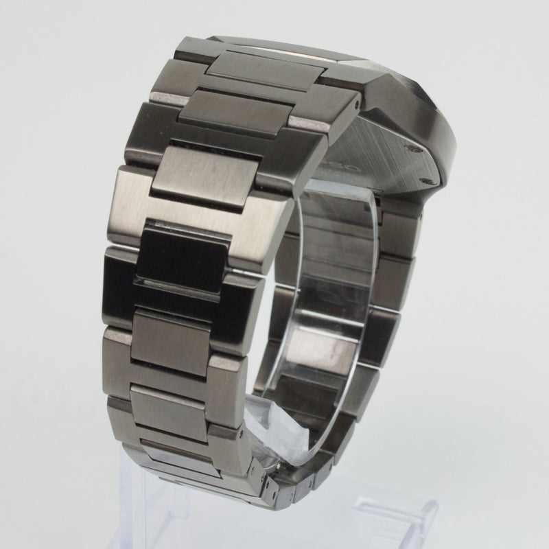 Reloj gun color con 3 manecillas gun color y dial negro