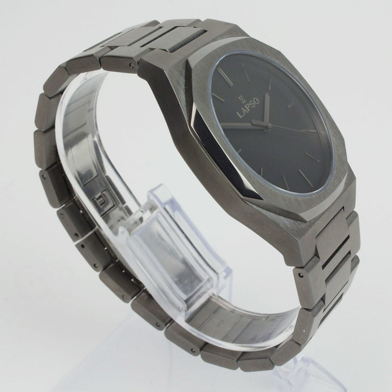 Reloj gun color con 3 manecillas gun color y dial negro