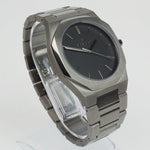 Reloj gun color con 3 manecillas gun color y dial negro