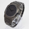 Reloj negro con 2 manecillas negras y dial negro