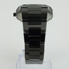 Reloj negro con 3 manecillas plateadas y dial negro