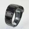 Reloj negro de 2 manecillas plateadas y dial negro