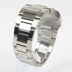 Reloj plateado con 2 manecillas y dial azul con fecha