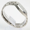 Reloj plateado con 2 manecillas y dial azul con fecha