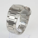 Reloj plateado con 3 manecillas y dial plateado